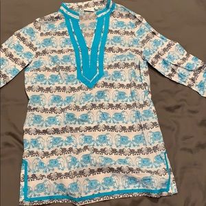 Swim cover up with elephant print